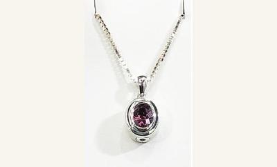 OVAL NECKLACE  with birthstone
